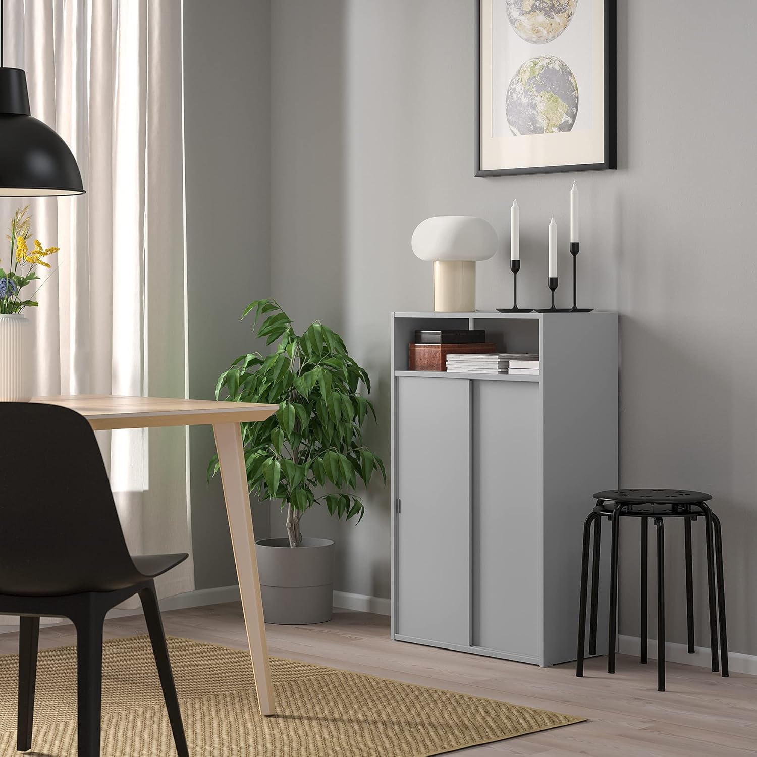 IKEA SPIKSMED Schrank, 60x96 cm, hellgrau