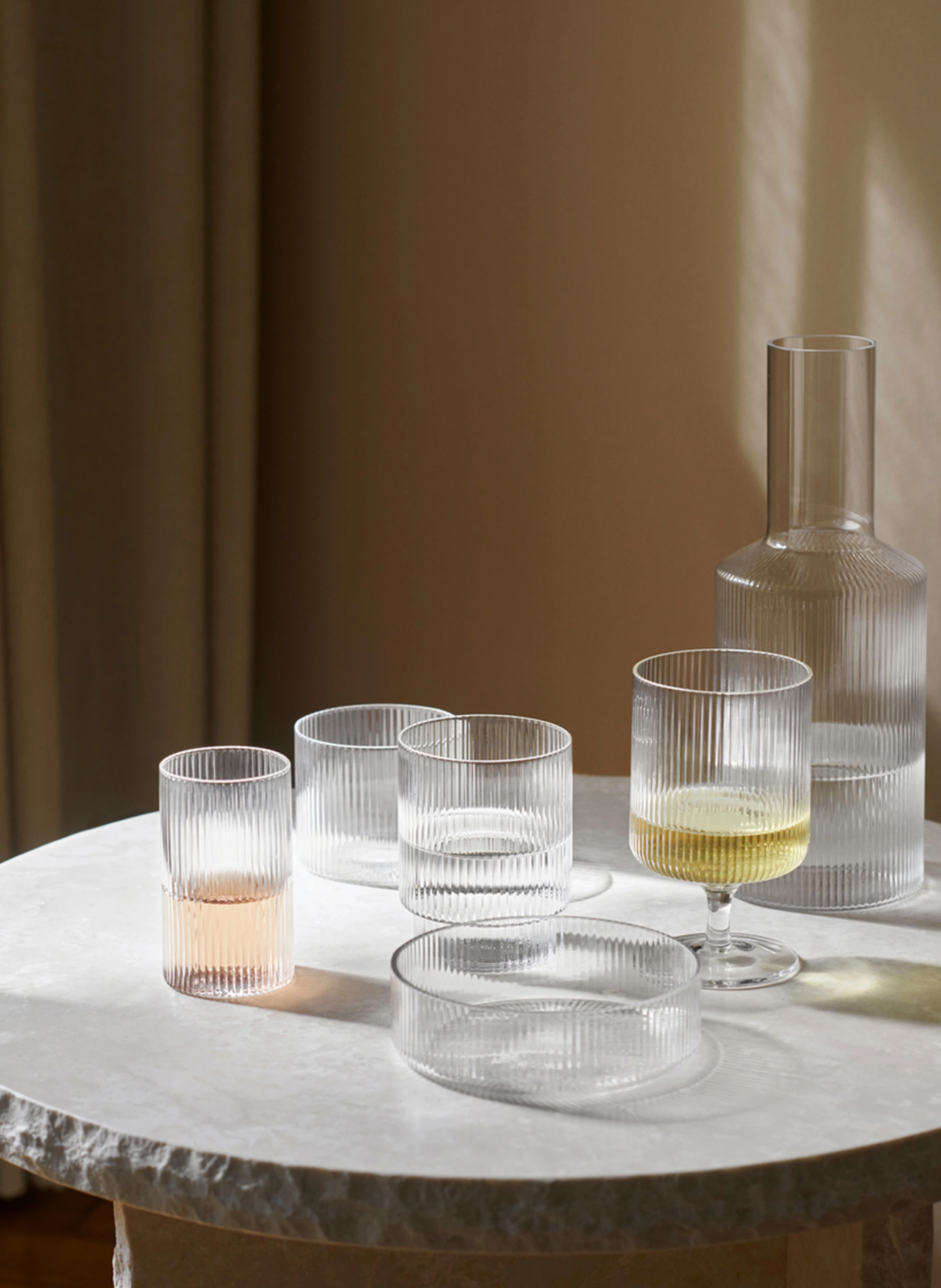 Ferm LIVING 2er-Set Weingläser RIPPLE