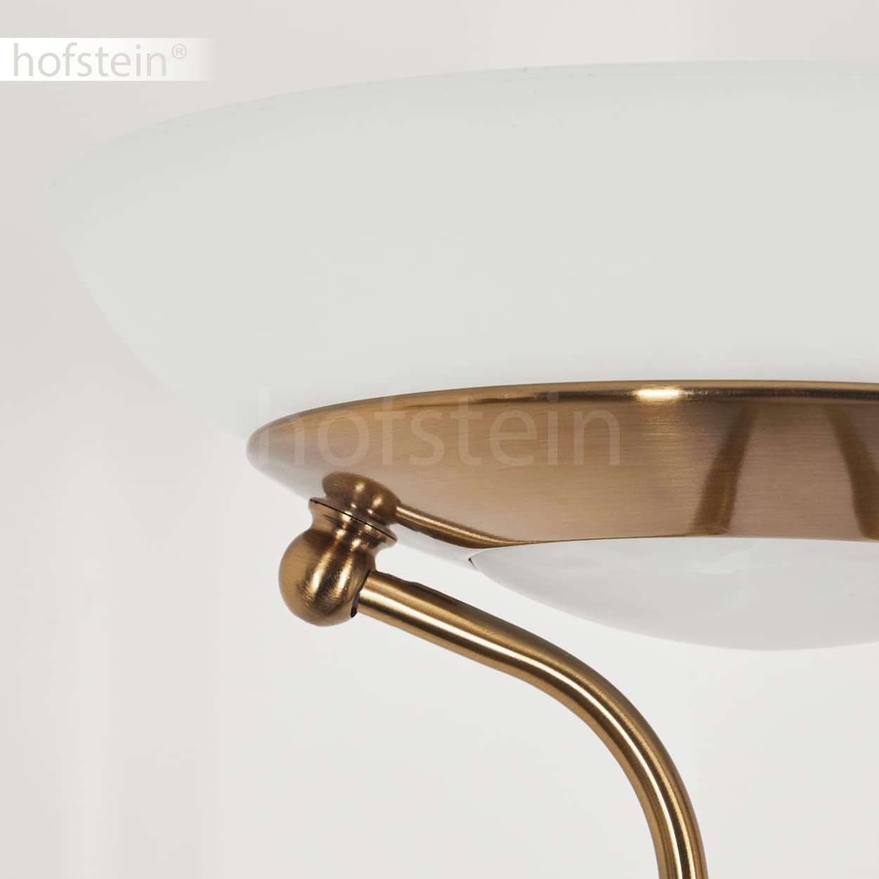 LED Stehlampe Biot, moderne Stehleuchte aus Metall in Altmessing, 18 u. 5 Watt, 1620 u. 450 Lumen, Lichtfarbe 3000 Kelvin, Standleuchte mit Dimmer u. verstellbarem Lesearm, mit Fußschalter am Kabel