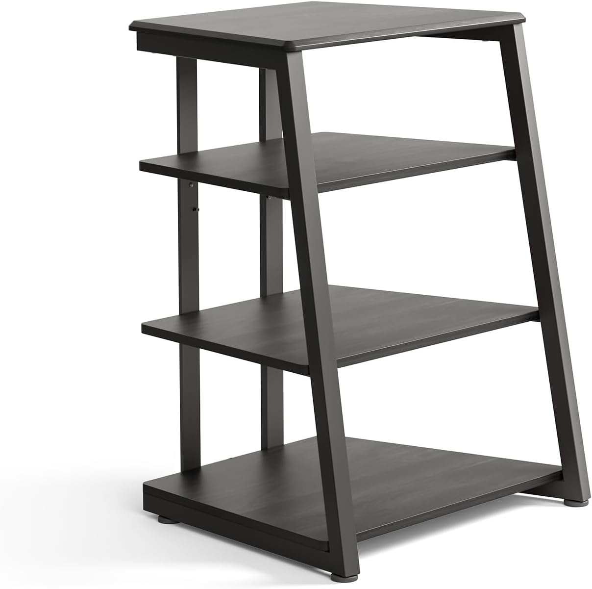 FITUEYES Design HiFi Rack aus Holz & Stahl, Plattenspieler Tisch mit verstellbaren Ablage, HiFi Regal für Plattenspieler & Stereoanlagen & Kompaktanlage, 61 x 52 x 78 cm