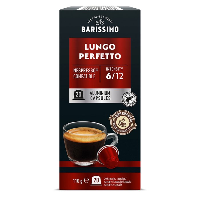 BARISSIMO Kaffeekapseln Lungo Perfetto 20 Stück