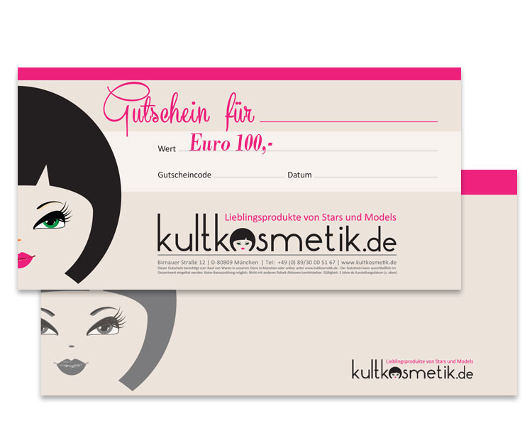 Gutschein für 100€ - kultkosmetik.de