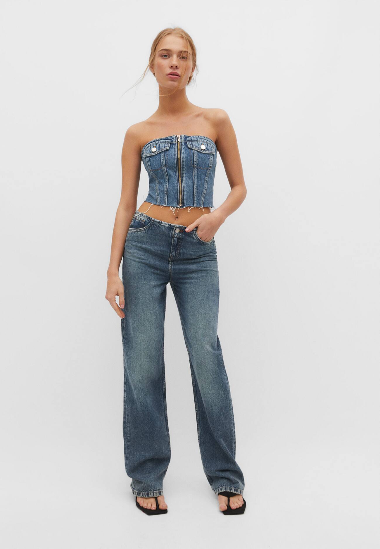 Top bustiê jeans