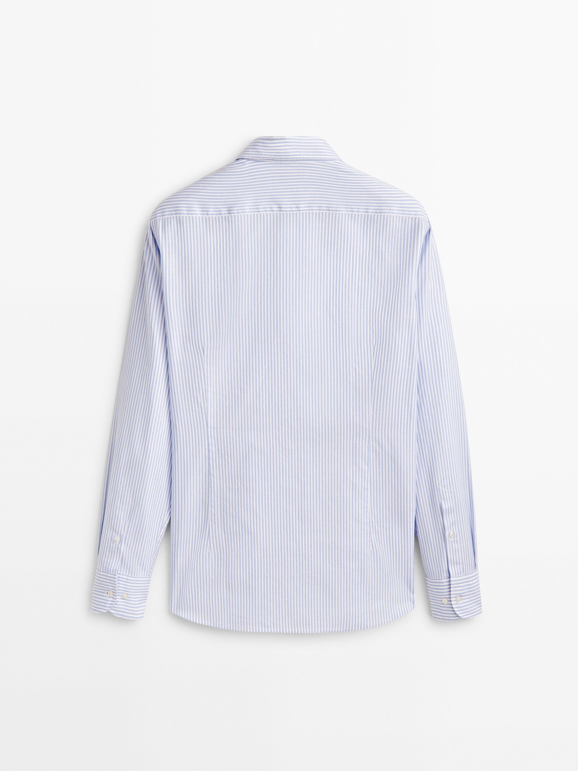 Camisa Oxford slim fit Rayas Algodón - AZUL CLARO