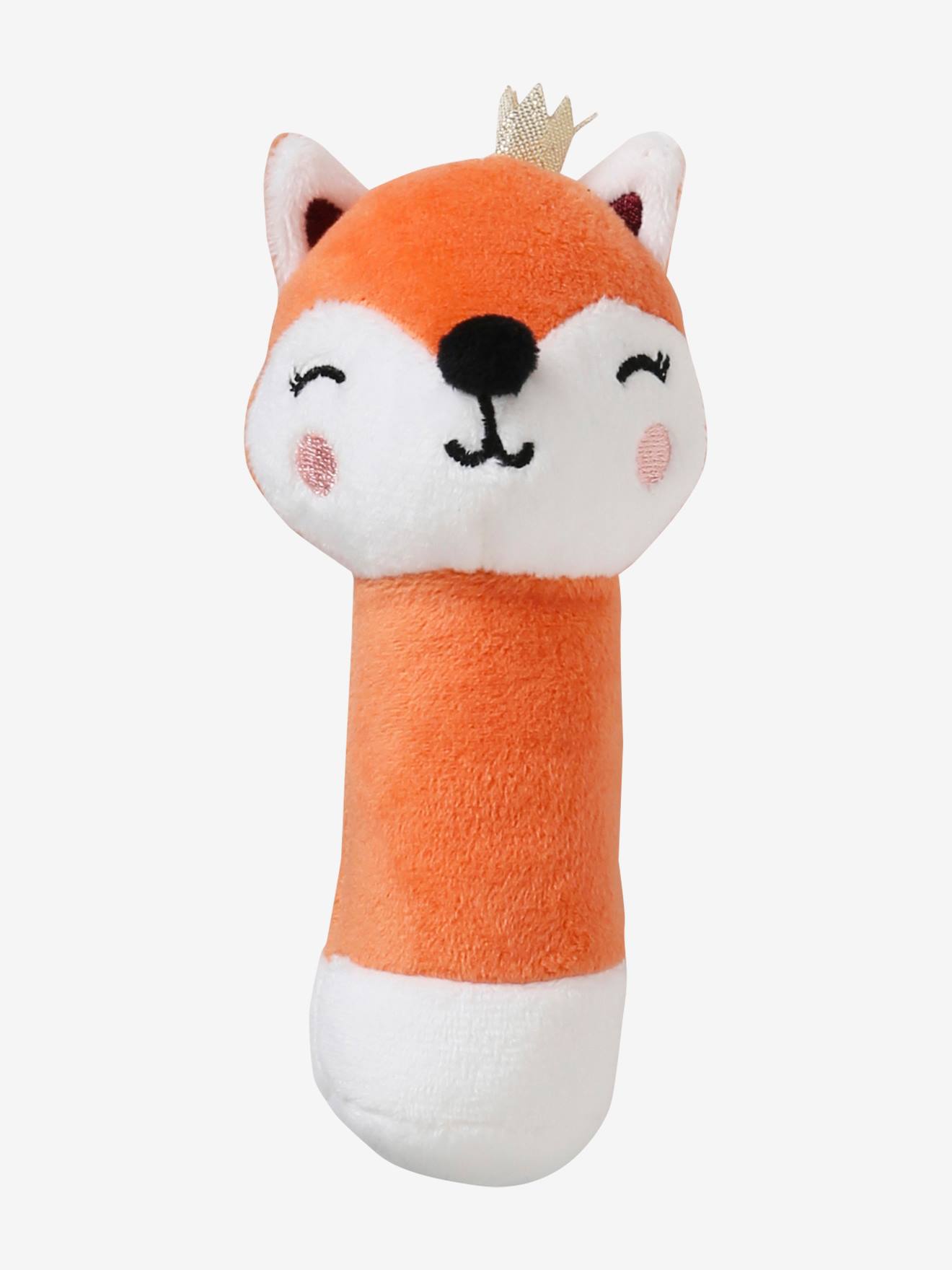 Conjunto para presente com 3 itens: pano para doudou + chocalho + livro ilustrado laranja