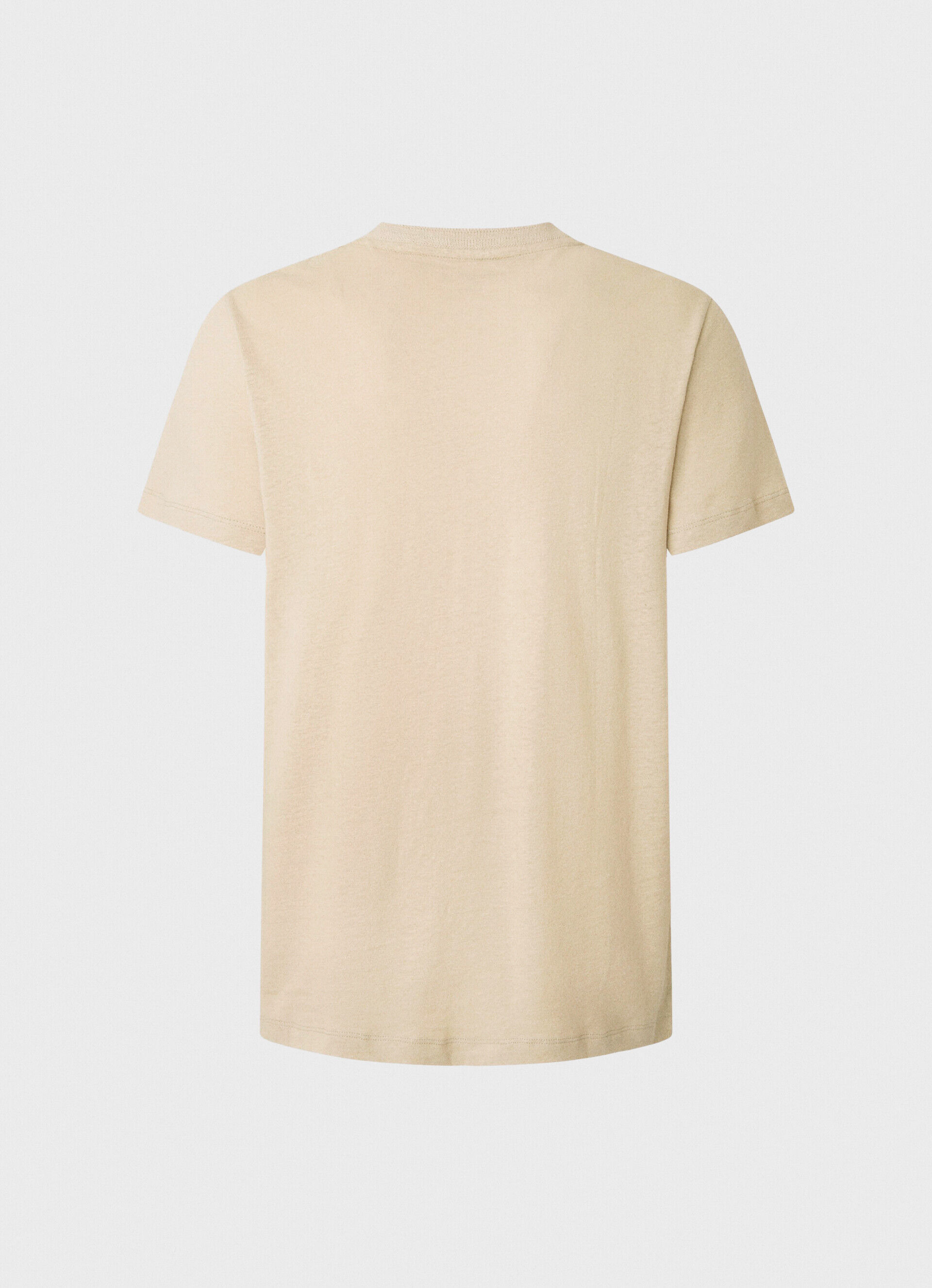 CAMISETA CON LINO LISA - malt beige