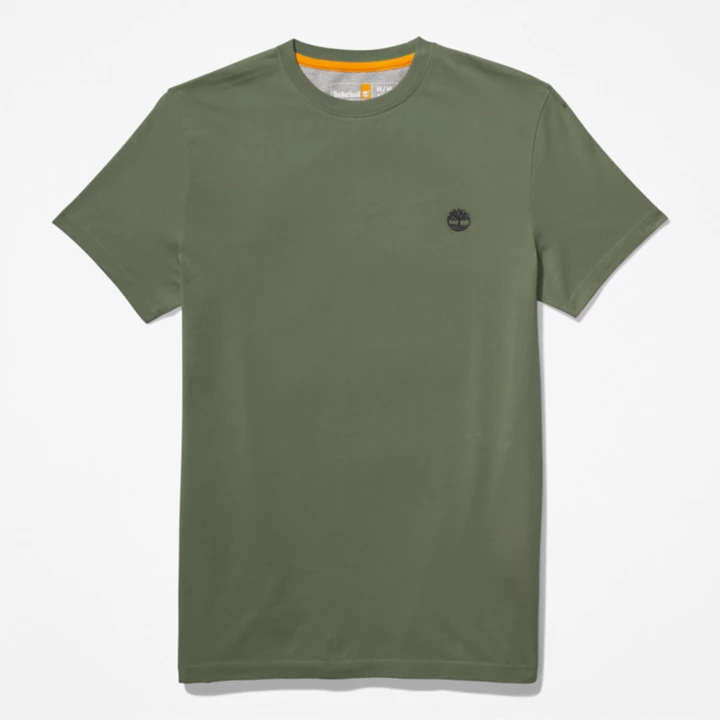 Camiseta masculina Dunstan River Slim-Fit na cor verde escura.