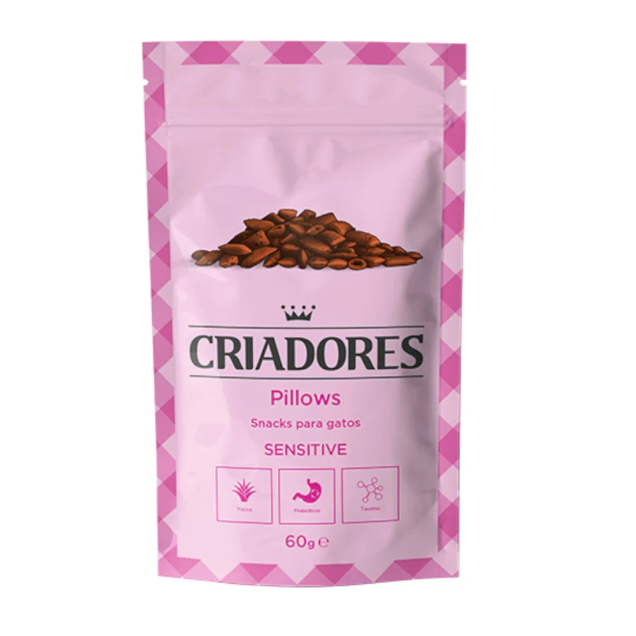 Petiscos para gatos da Breeders Sensitive.