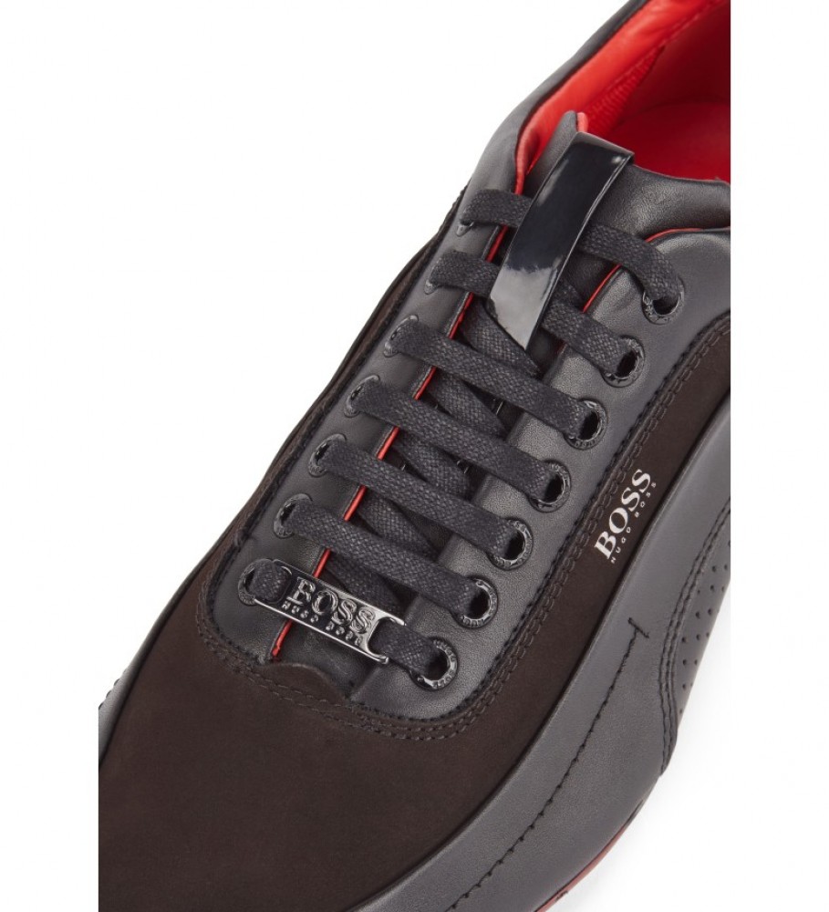Tênis de couro BOSS HB Racing preto