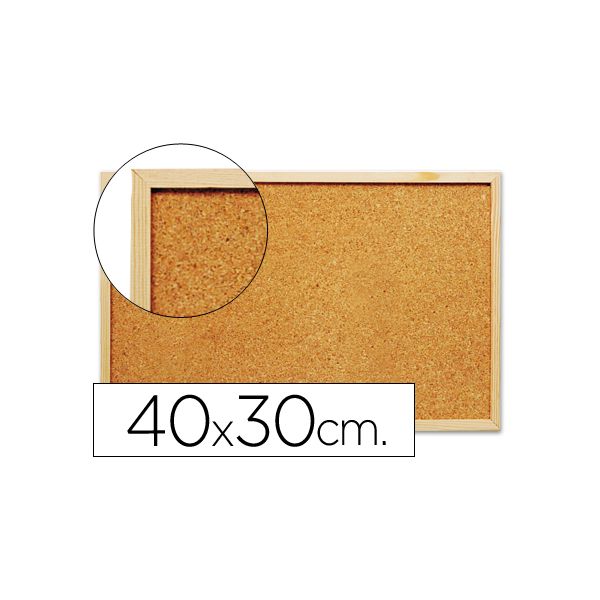 Q-Connect Quadro de Cortiça 300x400mm Caixilho Madeira - 21811