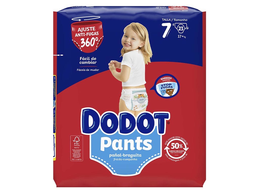 FRALDAS CUECA PANTS DODOT T7 17 KG 23 UN