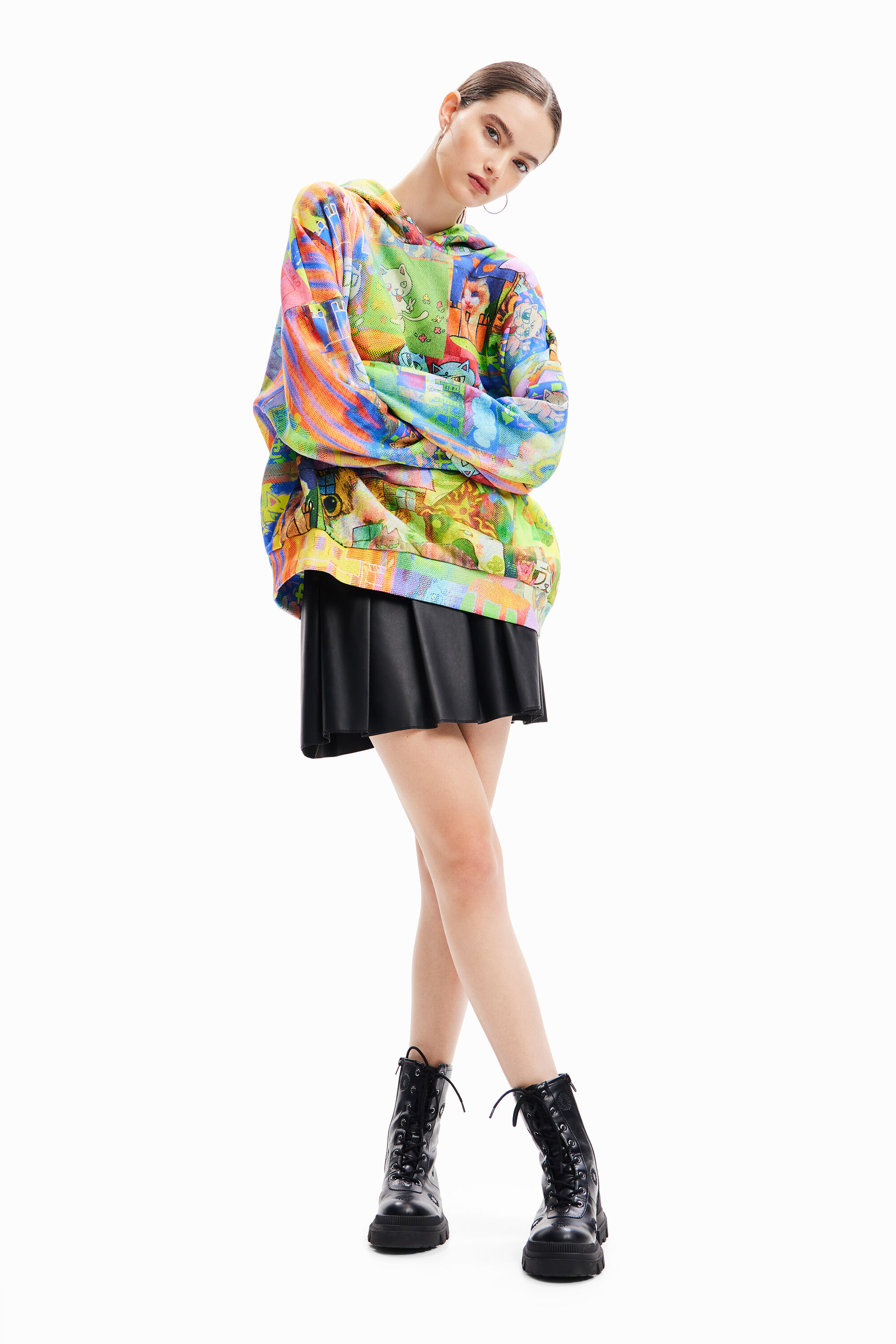 Moletom oversized com estampa de gato da María Escoté