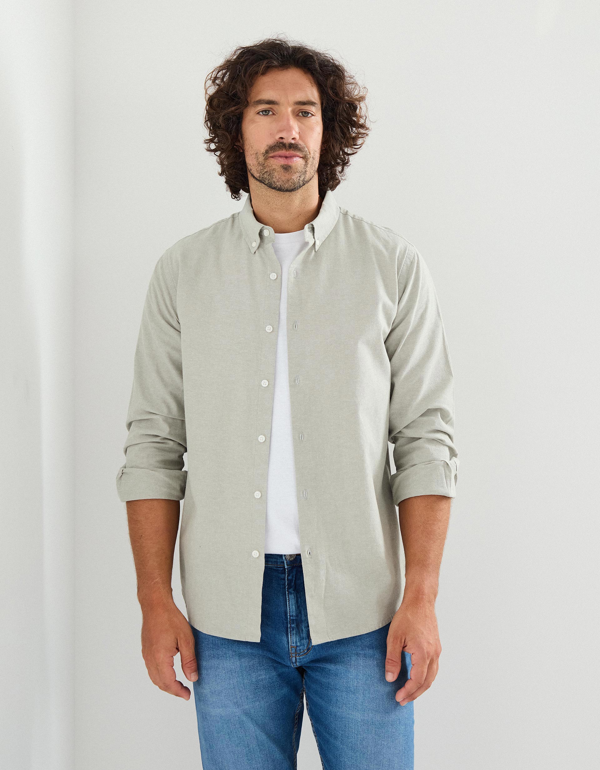 Camisa, Homem, Cinzento Claro