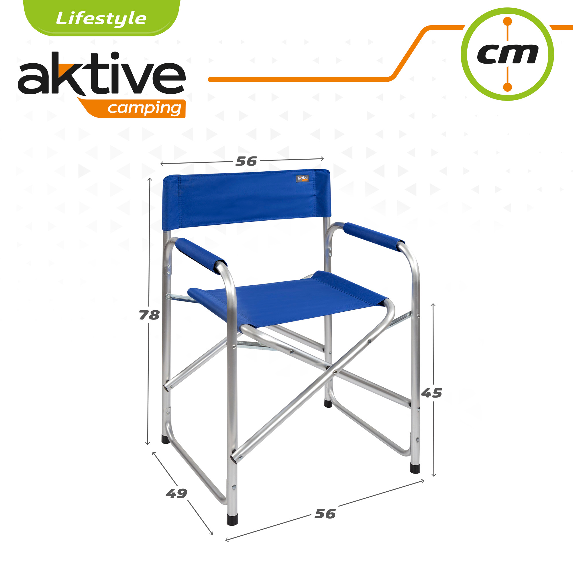 Cadeira de diretor dobrável para camping Aktive Blue