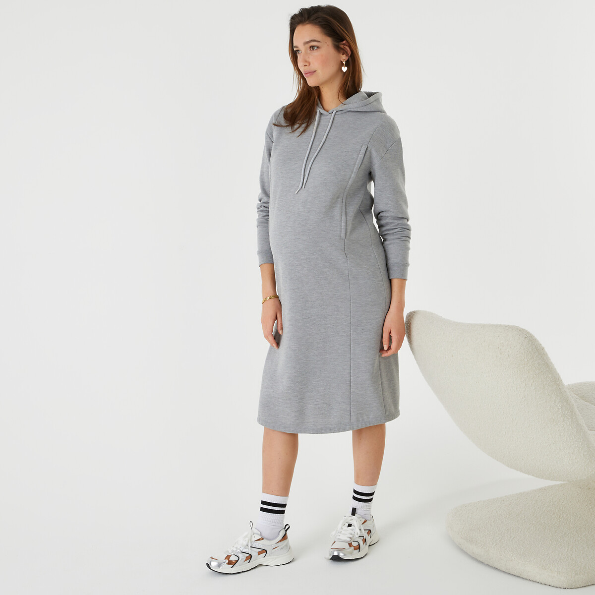 COLEÇÃO LA REDOUTE<br>Vestido de malha para maternidade e amamentação