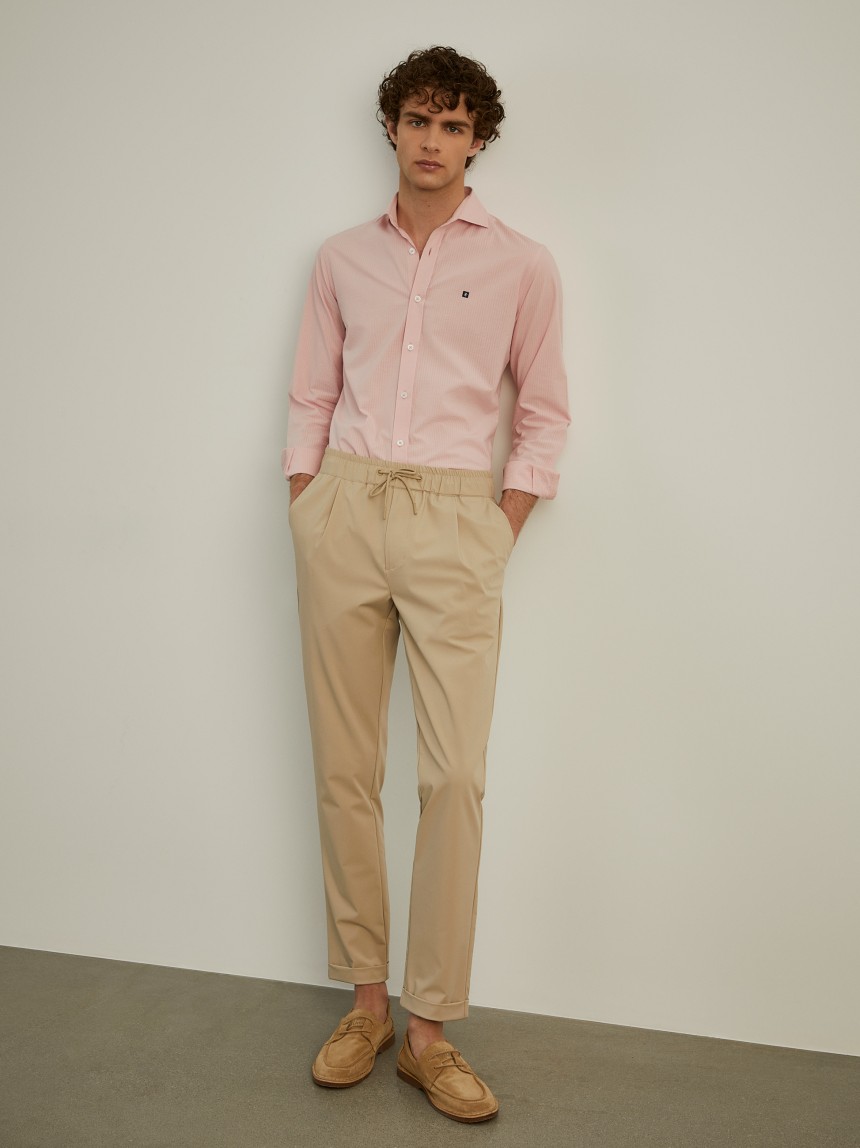 Camisa slim fit seersucker