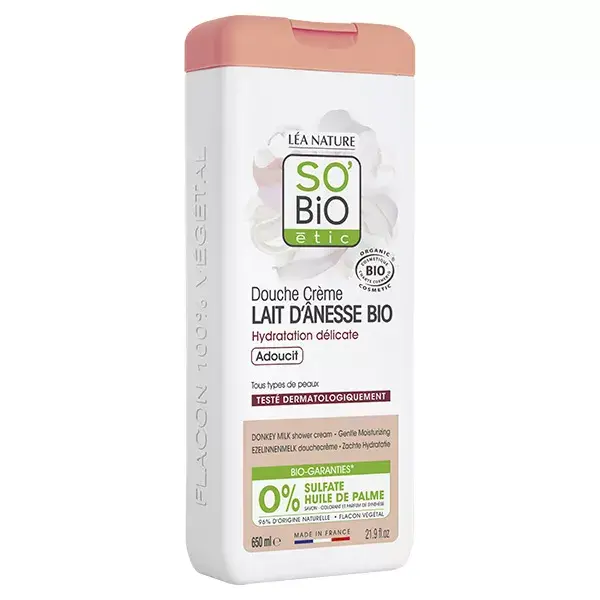 So'Bio Étic Creme de Banho Hidratante Delicado com Leite de Burra Orgânico 650ml