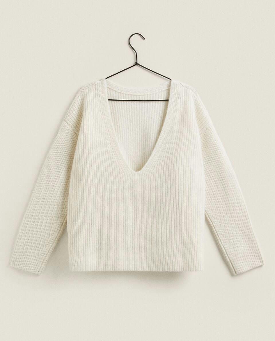 SUÉTER DE CASHMERE CANELADO