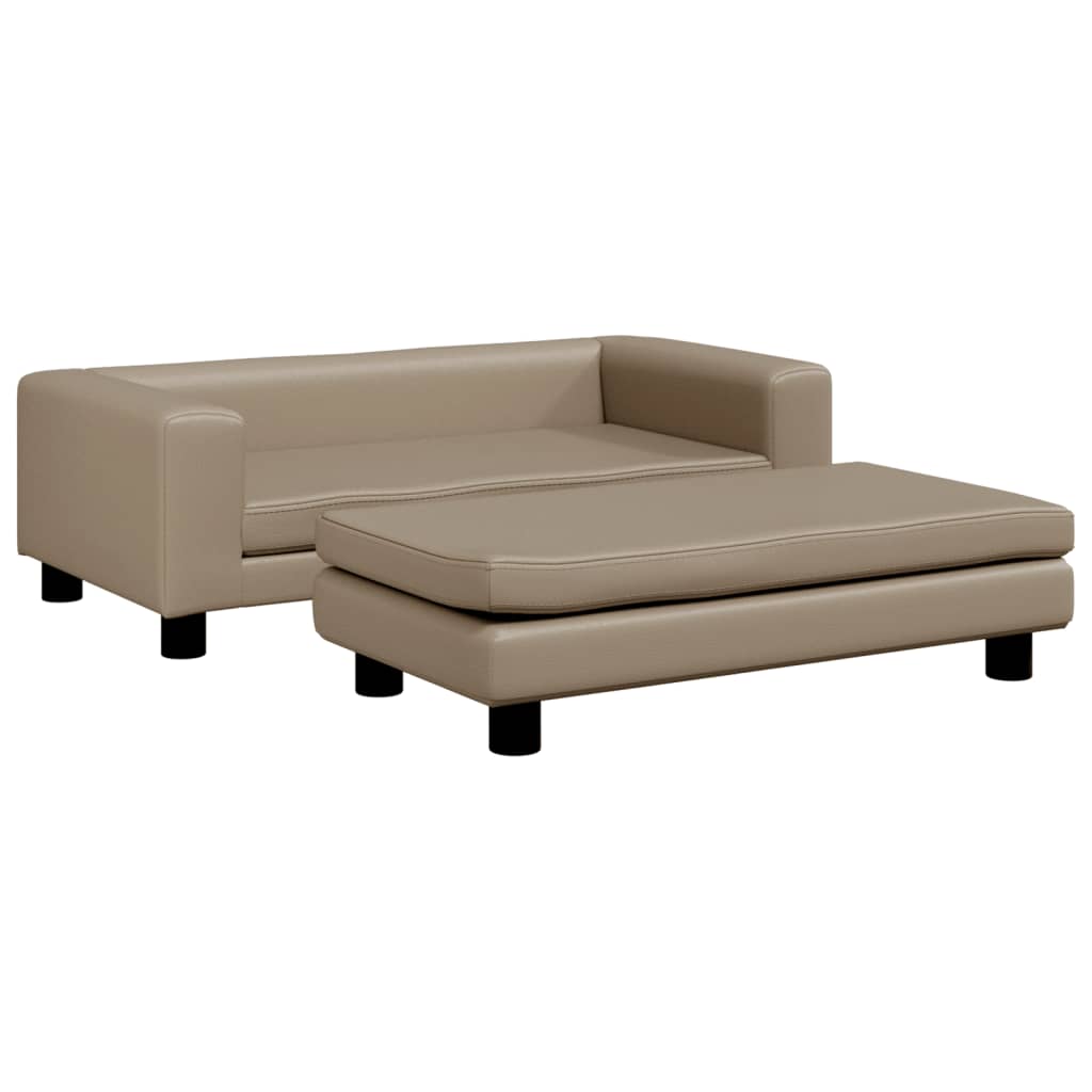 Extensão para cama de cachorro vidaXL em couro sintético cor cappuccino, 100x50x30 cm