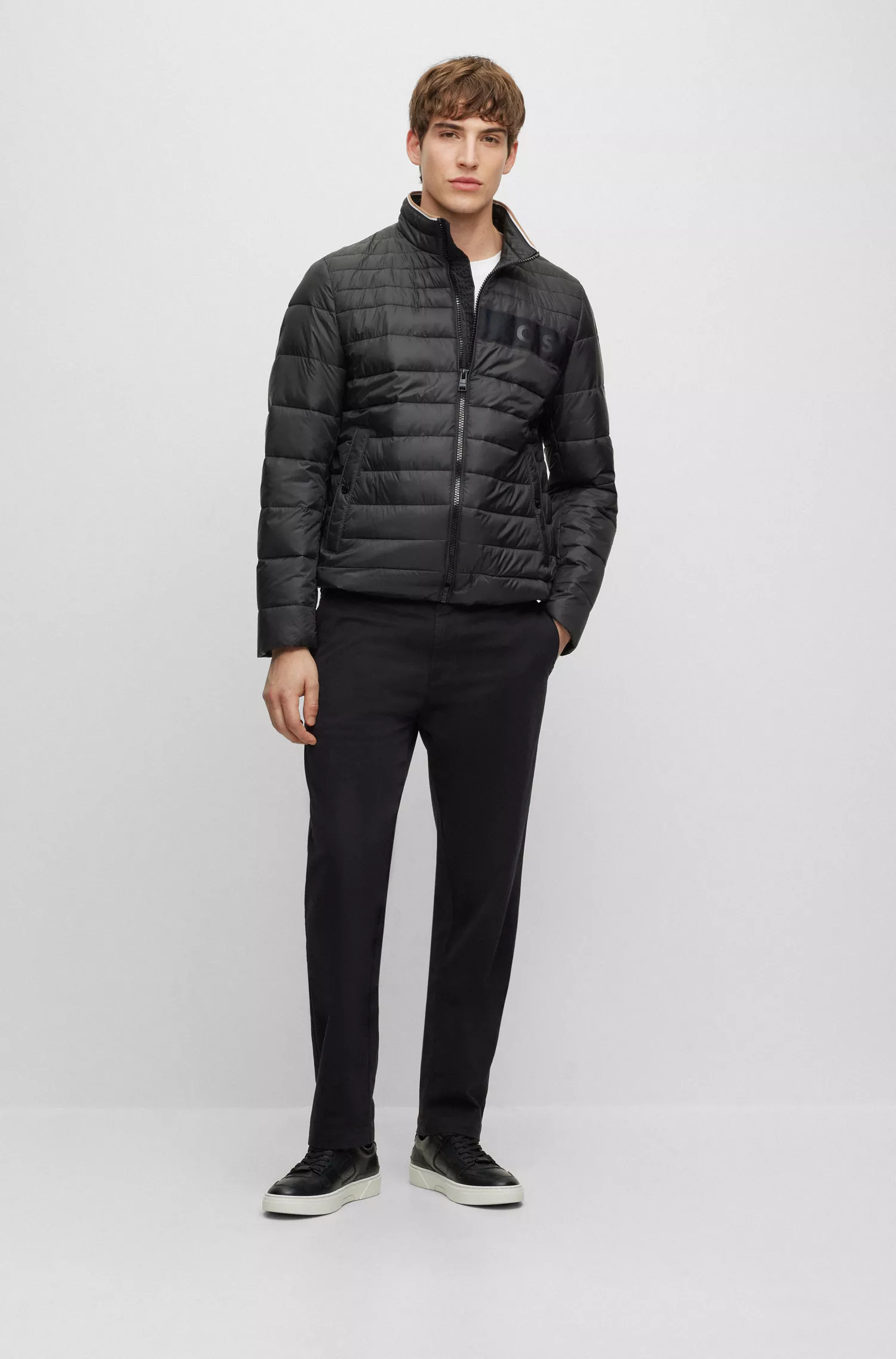Tênis de cano baixo BOSS Black-Porsche x BOSS em materiais mistos