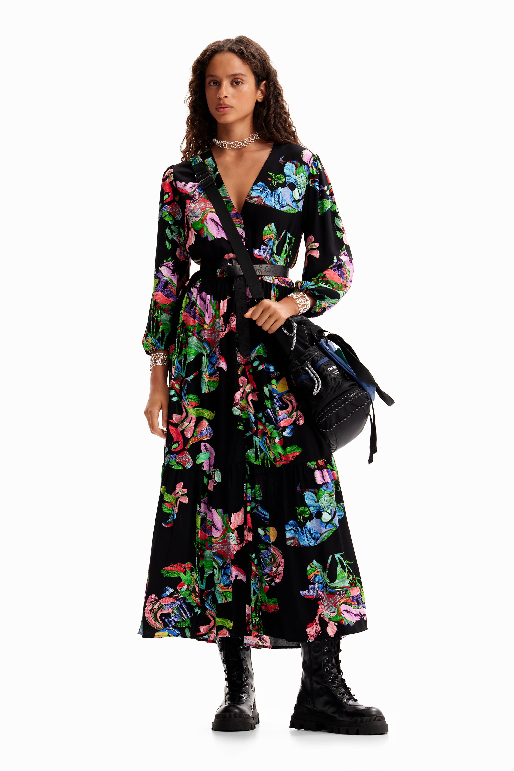 Vestido longo estilo camisa M. Christian Lacroix