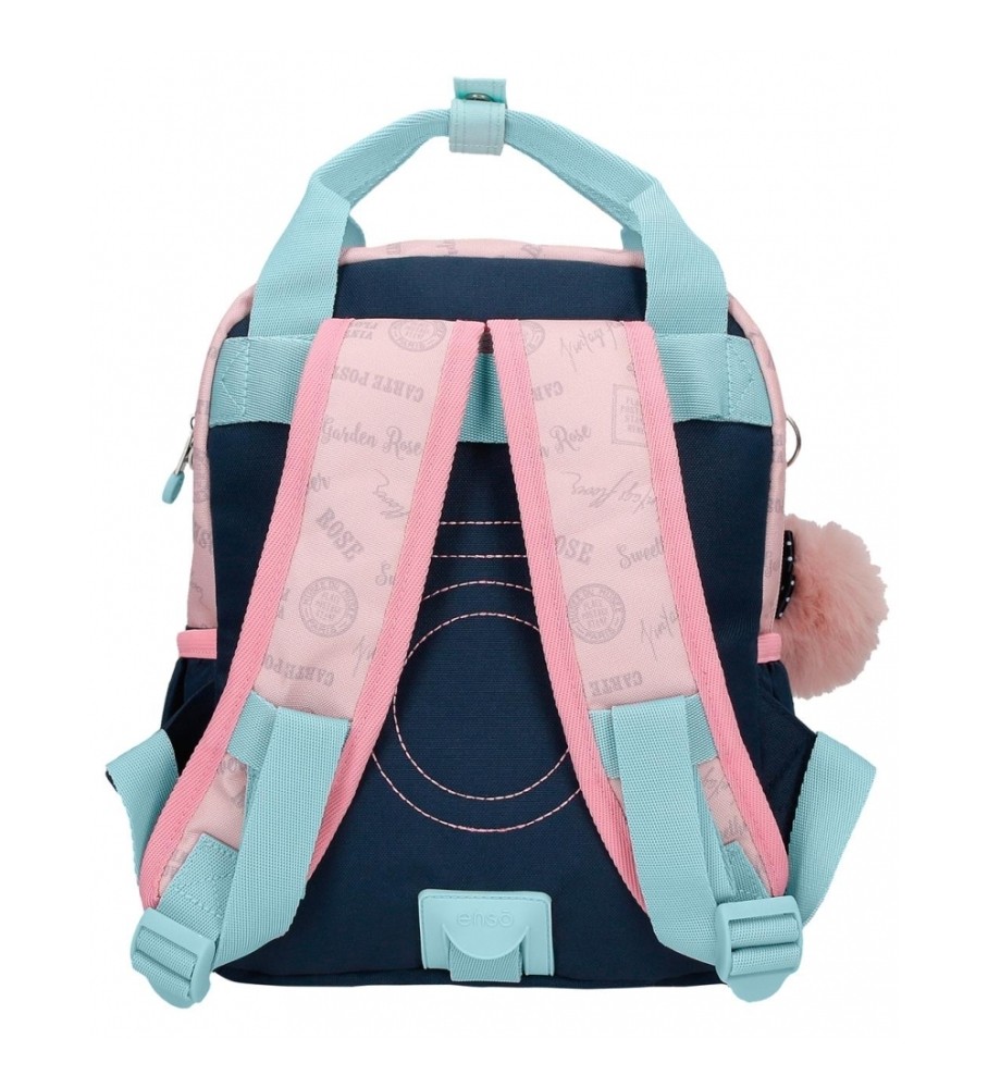Mochila Enso Bonjour de 28 cm adaptável ao carrinho rosa