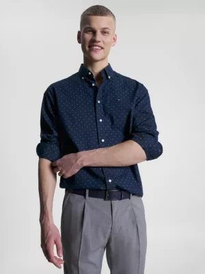 Camisa Oxford de corte regular com estampa geométrica