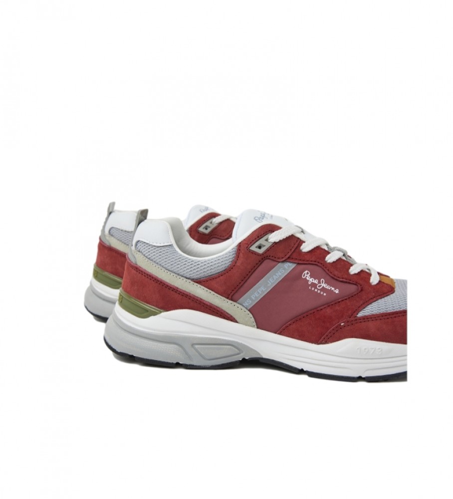 Tênis Pepe Jeans Dave Urban de couro combinado vermelho
