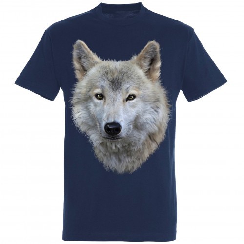 Camiseta Lobo Branco, Azul