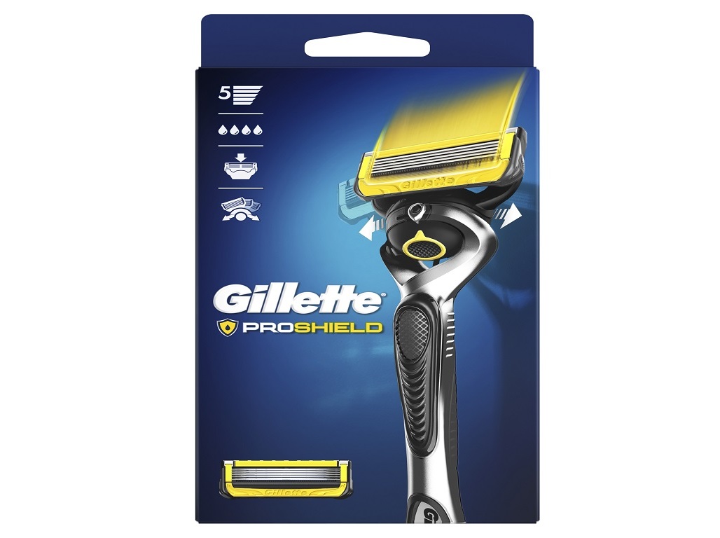 MÁQUINA DE BARBEAR COM 1 RECARGA DE LÂMINAS PROSHIELD GILLETTE