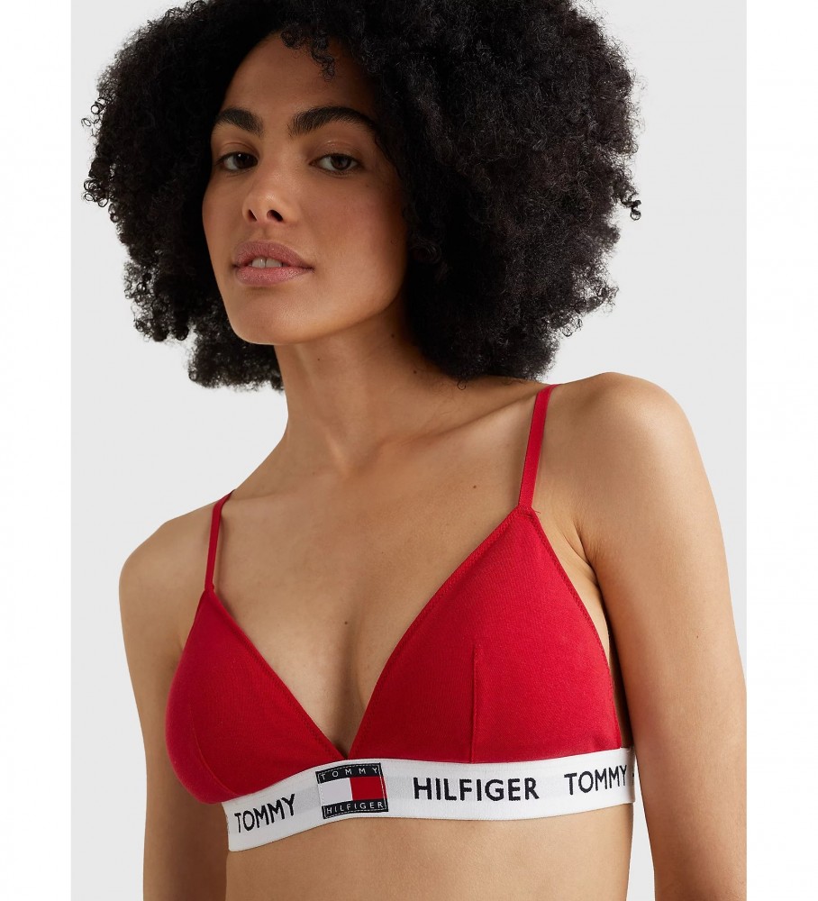 Sutiã Tommy Hilfiger com bojo em algodão, vermelho