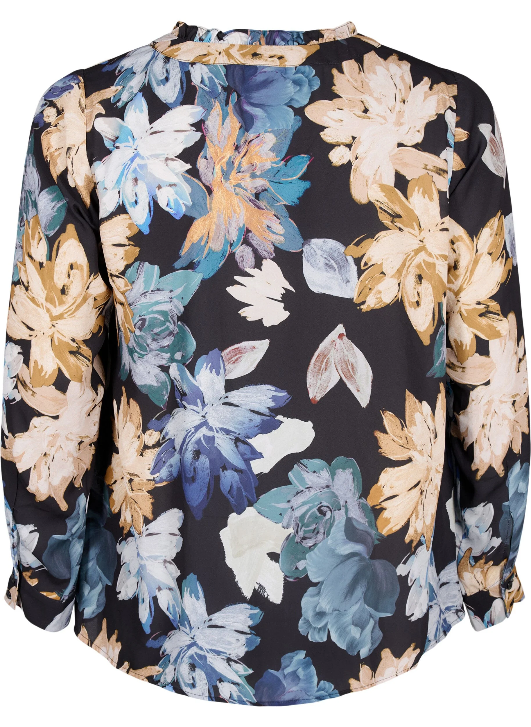Langærmet bluse med blomsterprint