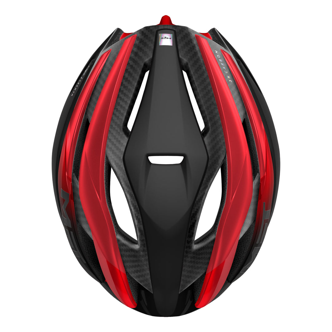 MET Trenta 3K Carbon cykelhjelm sort/rød