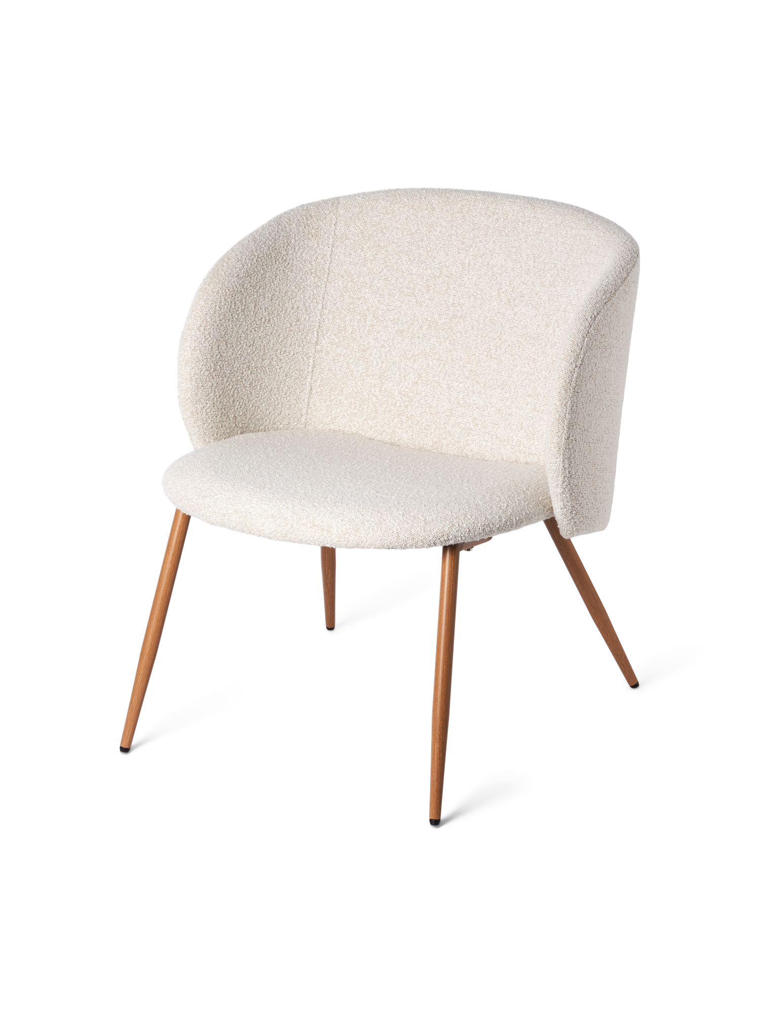 Loungestol i boucléstof | Jern/polyester/polyuretan. 50 x 42,5 x 81 cm. | Off White