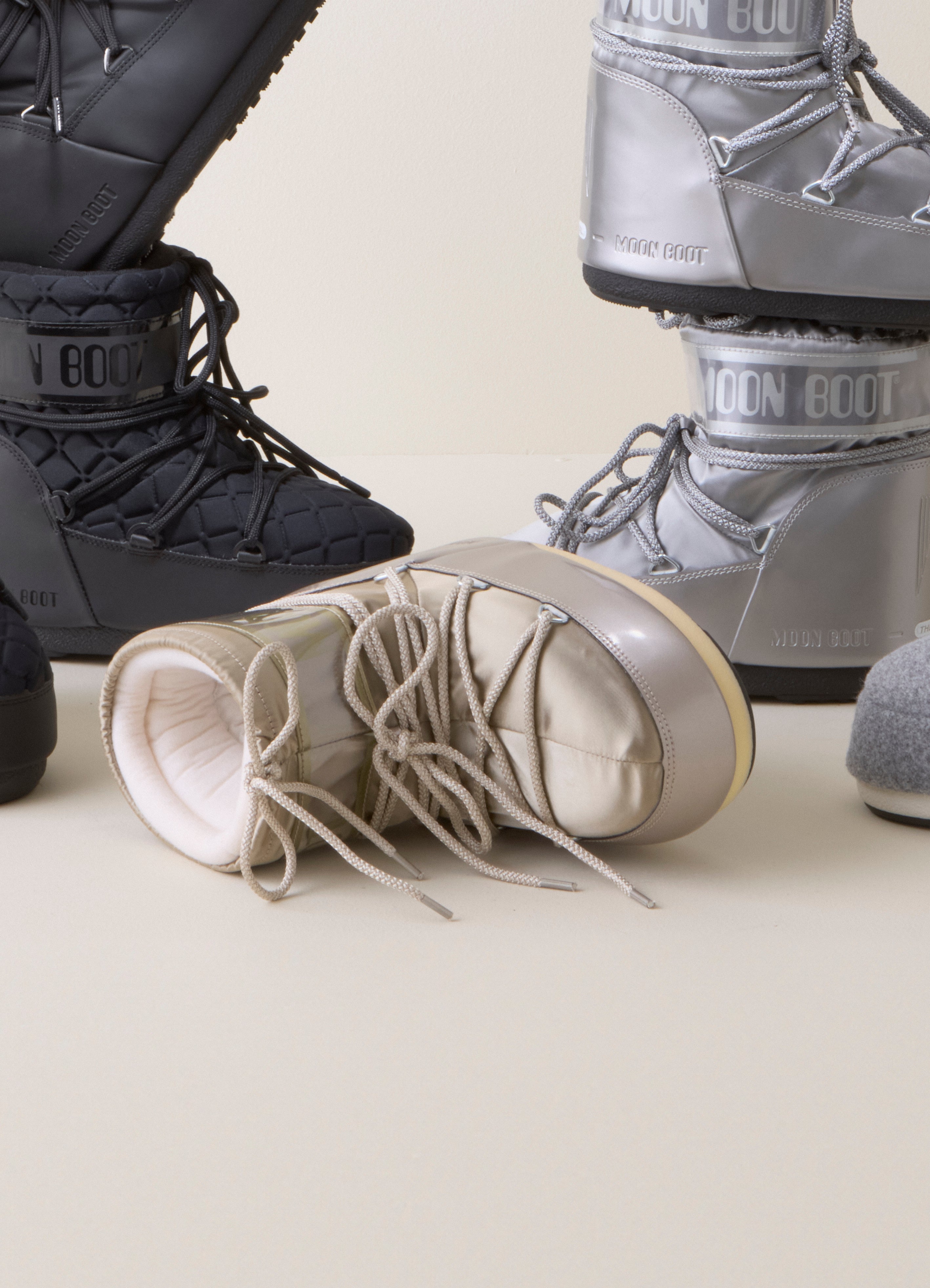 MOON BOOT  Icon Low Glance støvle - Platinum