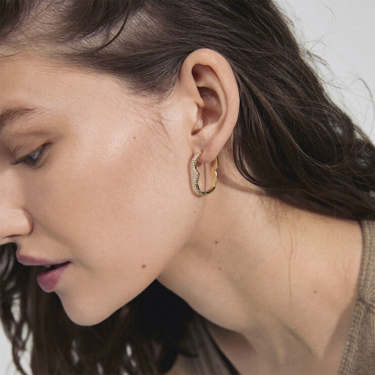 Pilgrim CONNECT recycled crystal earrings gold-plated Guld