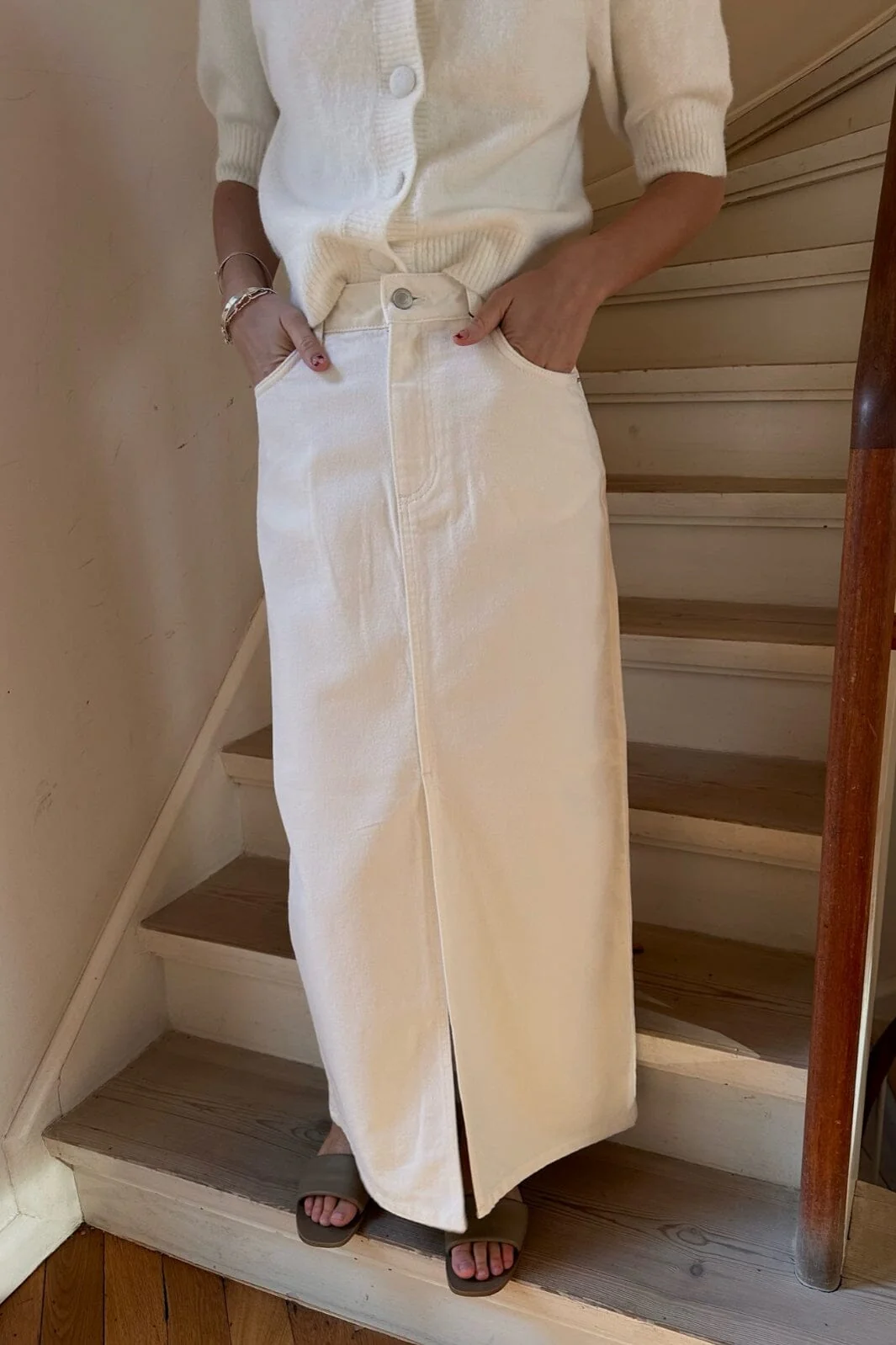 Neo Noir Frankie D Skirt white