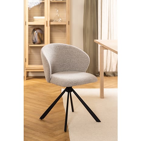 Pippa spisebordsstol i boucléstof - beige