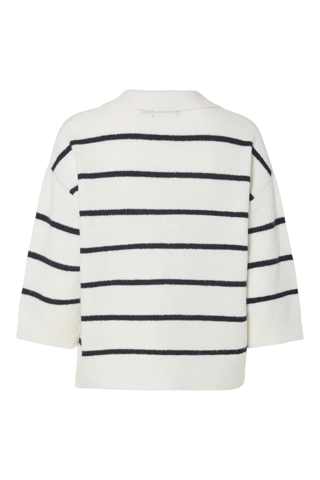 Pieces Pcmikela 3/4 V-Neck Polo Knit Fsy 4760418 cloud dancer maritime blue