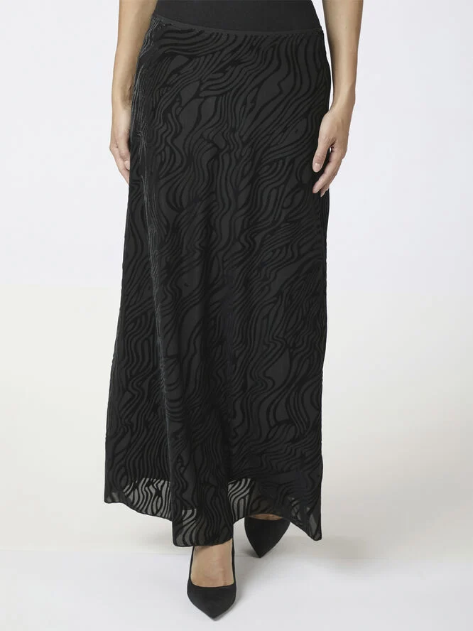 Neo Noir Vicky Zebra Burnout Skirt Black