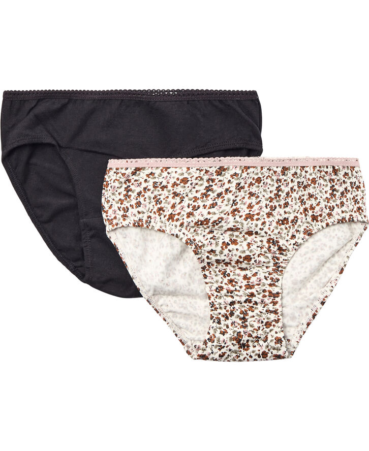 Magasin du Nord Collection Girls Briefs 2-Pack Brown mini flower / black