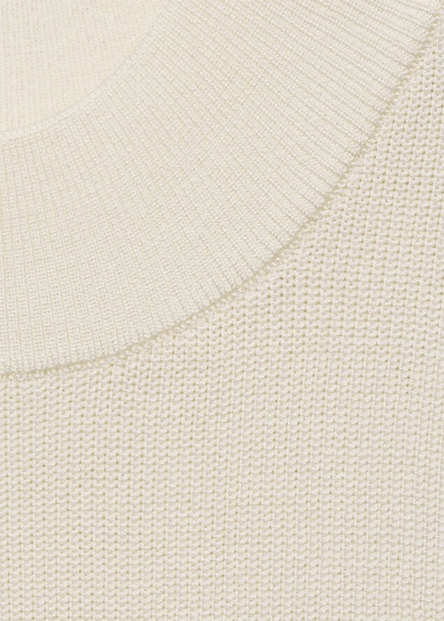 MANGO Knitted Perkins neck dress Light beige