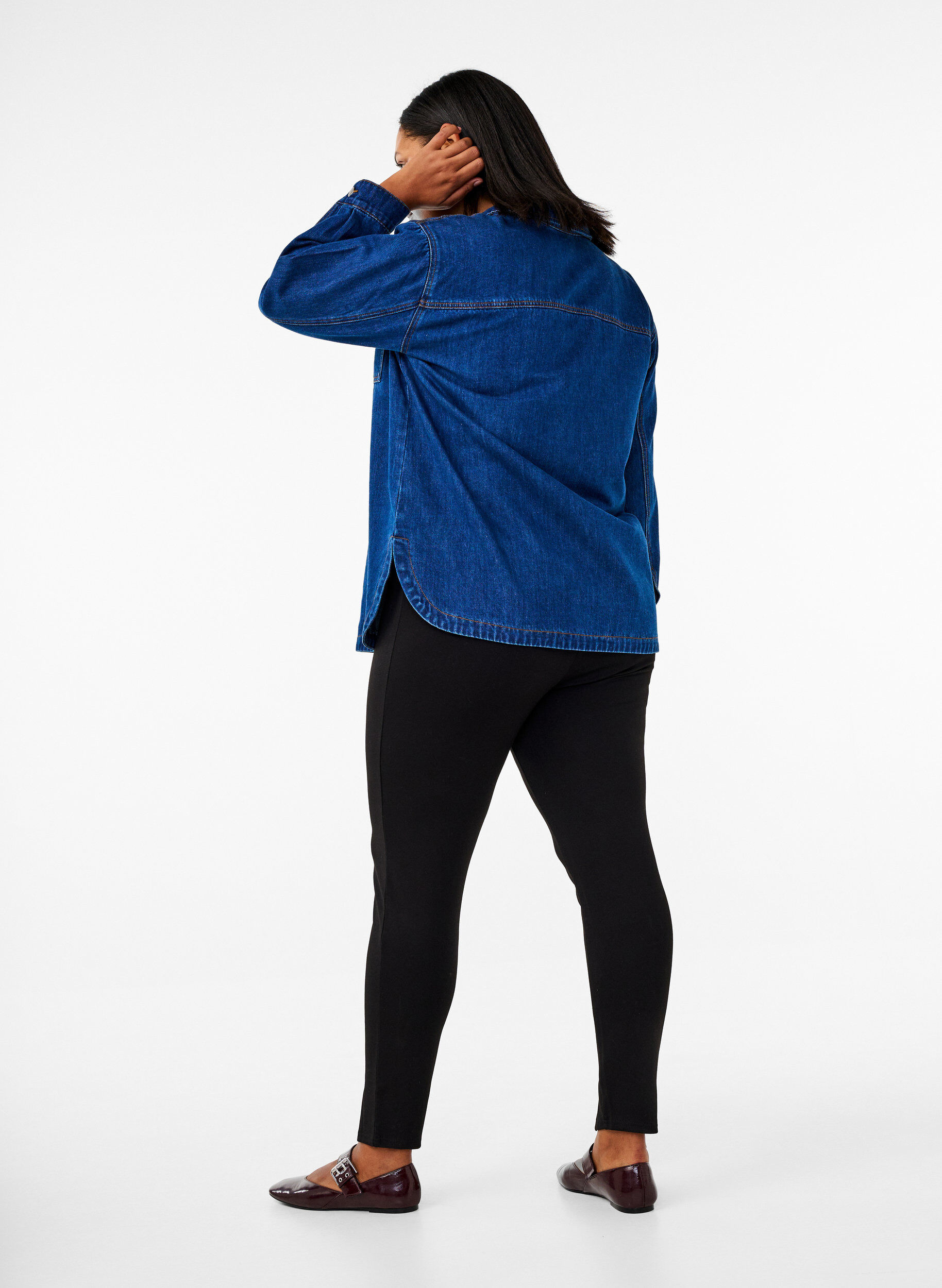 Viskose leggings med slids foran