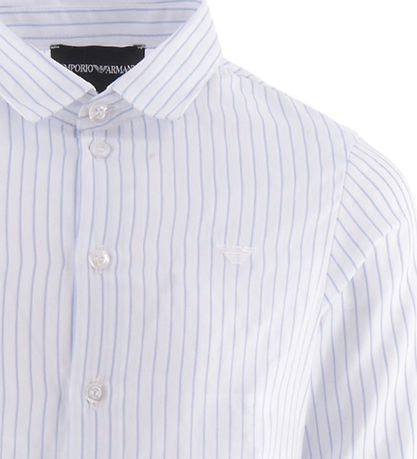 Emporio Armani Skjorte - Hvid/Bl?stribet