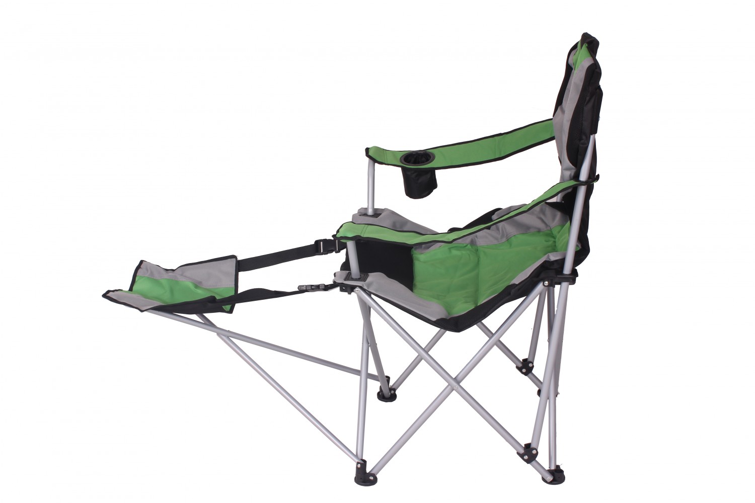 Luxus Campingstuhl mit Fussablage grün
