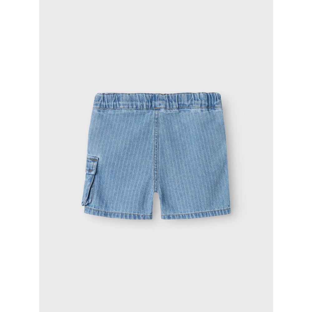 Køb Name It Light Blue Denim Stripes Ryan Jogger Denim Shorts