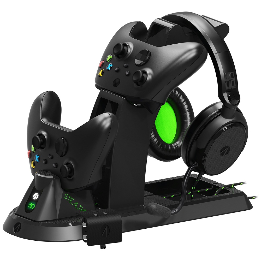 Unauffällige Ladestation, Halterung für Gaming-Headset und Controller für Xbox Series X|S – Schwarz