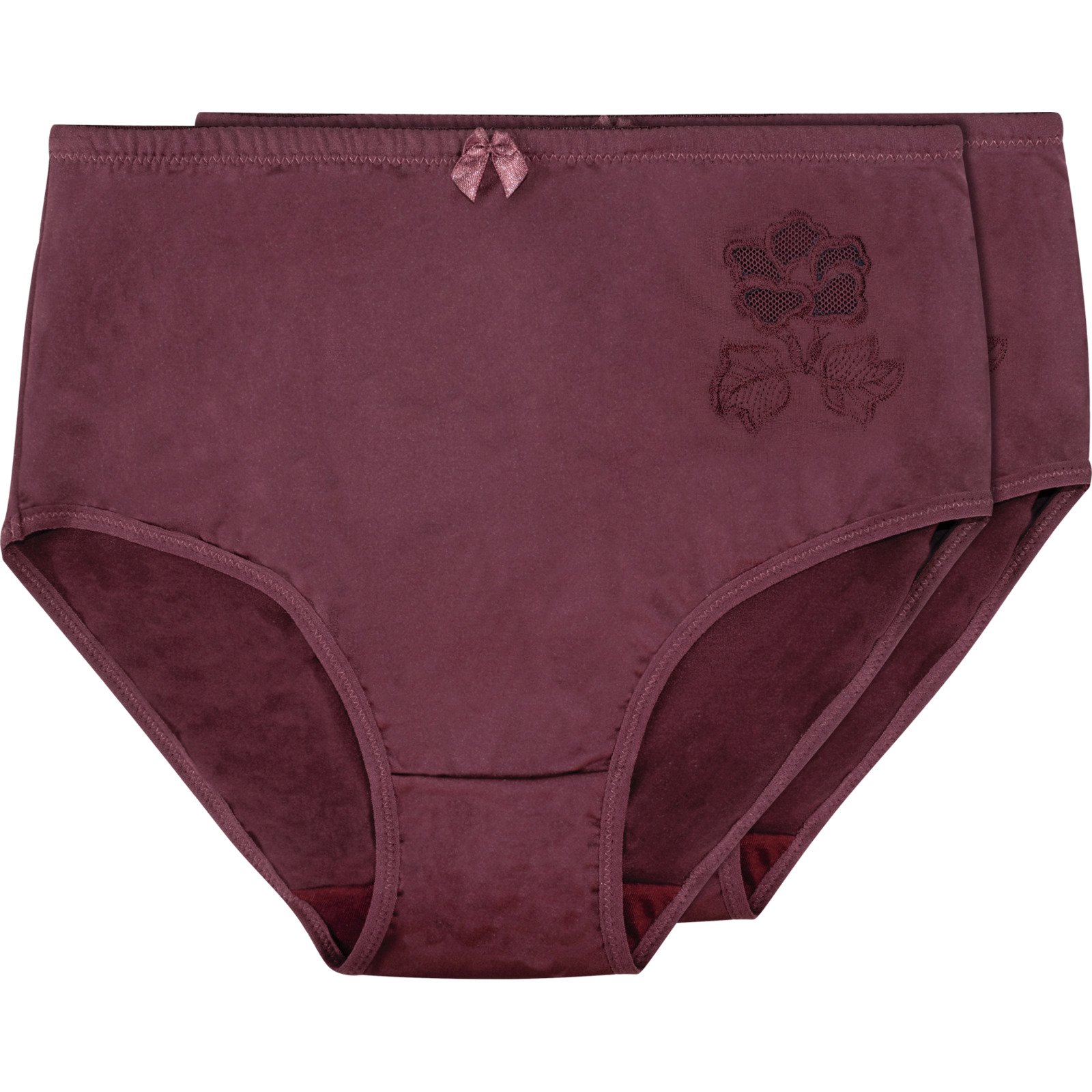 Damen-Slip Microfaser, 2er-Pack M, rotbraun