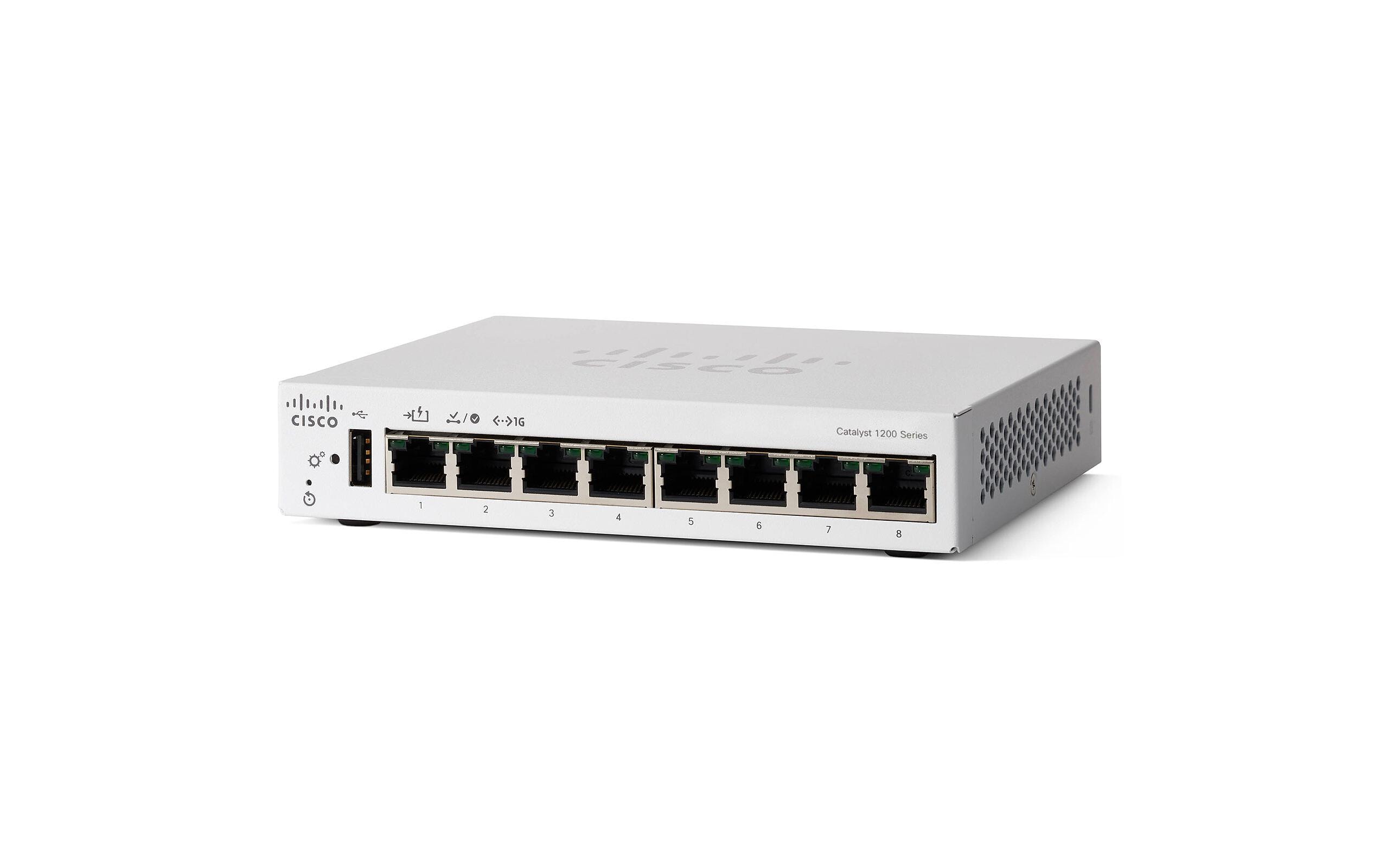 Switch Catalyst C1200-8T-D 8 Port<br>Managebarer Layer 2+ 8-Port 10/100/1000 Mbps Web-Desktop-Switch