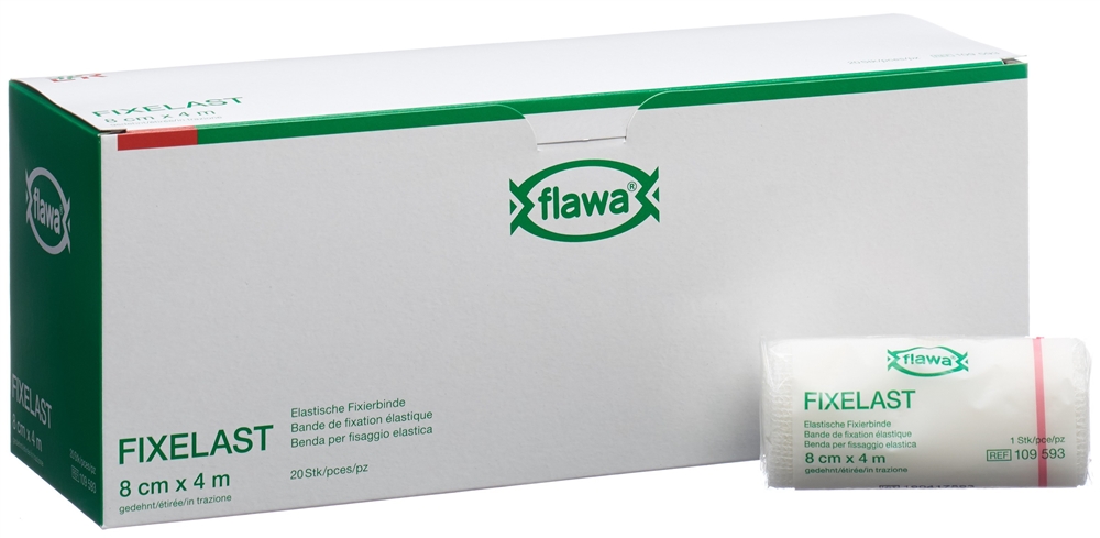 FLAWA Fixelast Fixierbinde<br>20 Stück, 8cmx4m, in Cellux